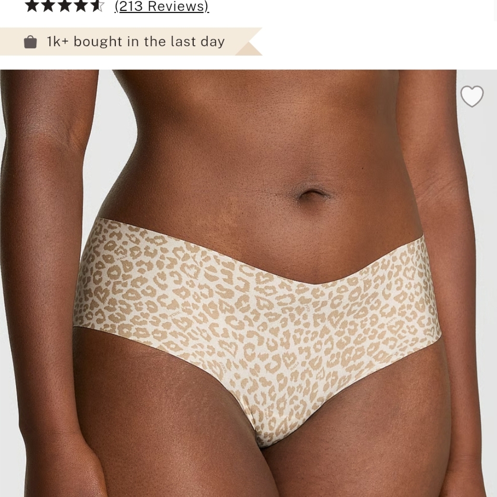 PINK Victoria's Secret Leopard No Show Hiphugger Underwear NIP/NWT size M